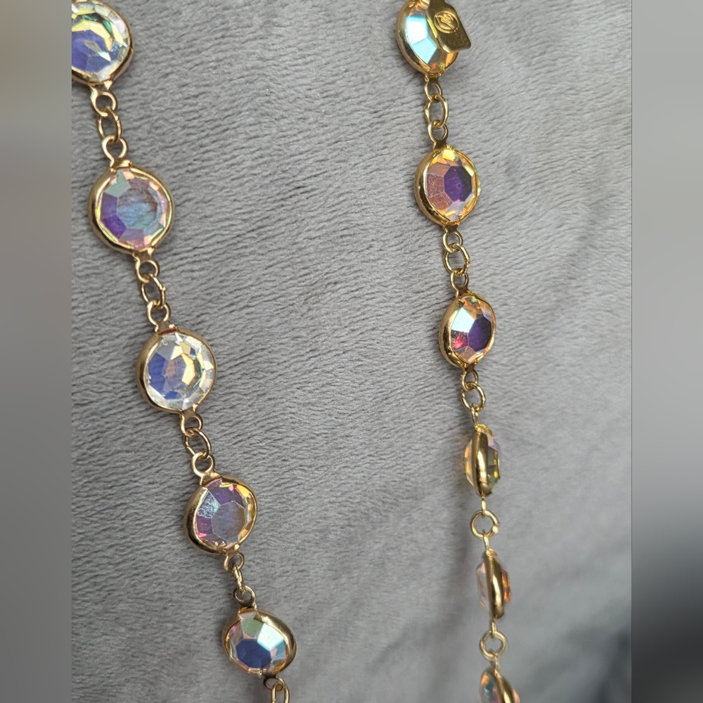 Vintage Swarovski Necklace 36 Inch bezel-set crystal Necklace - Picture 8 of 8